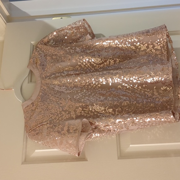 eva mendes for New York & Company Tops - Eva Mendes | New York & Company | Pink Rose Gold Sequin Top XS